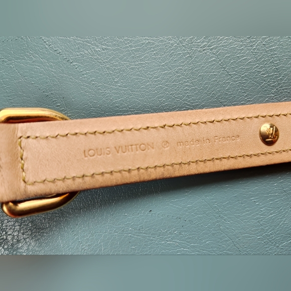 LOUIS VUITTON Brown Gold LV Monogram Canvas Baxter Tag 18" Dog Choker Collar NIB - Picture 9 of 16